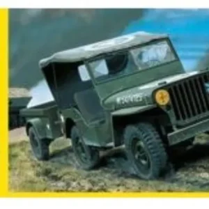 Maquette Jeep avec remorque Heller 1/35°