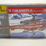 Maquette Helicoptere Alouette 3 securité civile Pompiers Heller 1/72°