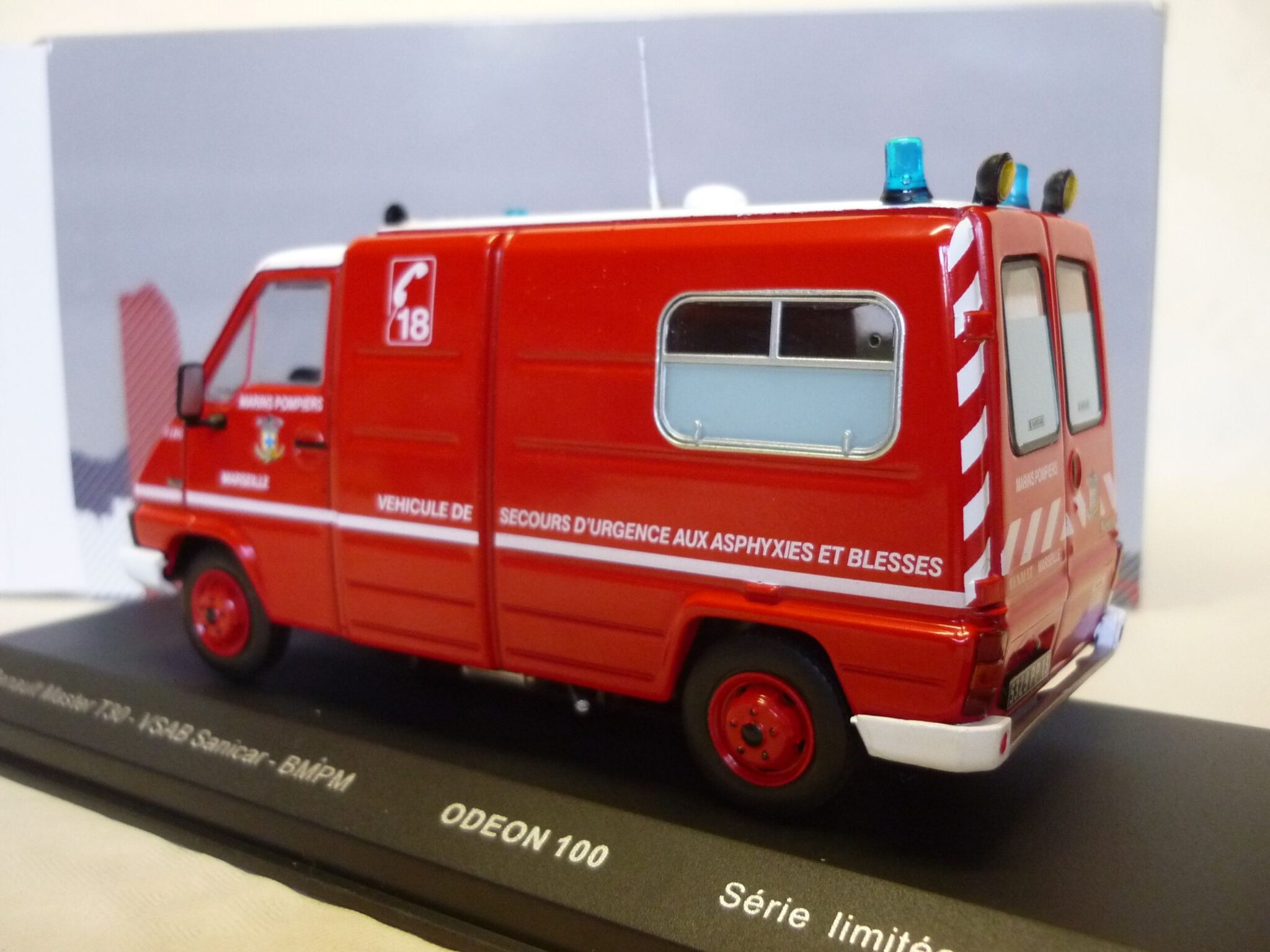Renault Master T30 VSAB BMPM Marseille – 1/43 – Marins Pompiers – ODEON