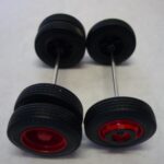 Essieu avant et arrière double camion avec jantes rouges Alerte 1/43°