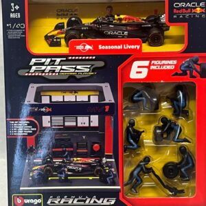 F1 Red Bull RB19 N°1 Verstappen 2024 avec pit stop et mécaniciens 1/43° Burago