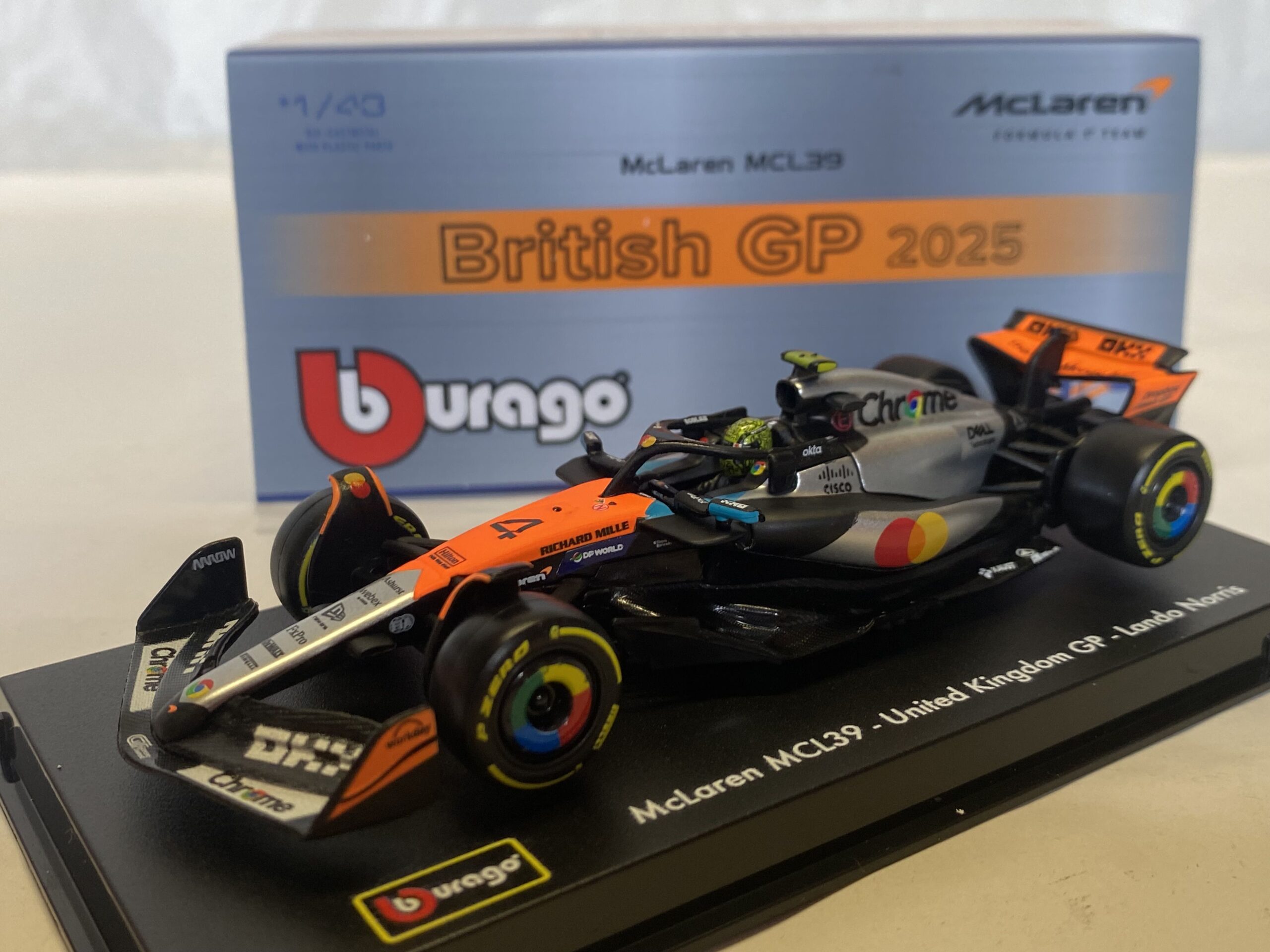 McLaren F1 MCL39 Norris Grande Bretagne 2025 Burago 1/43